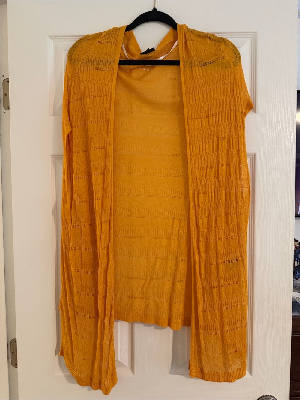torrid Open-Front Short Sleeve Cardigan in Mustard